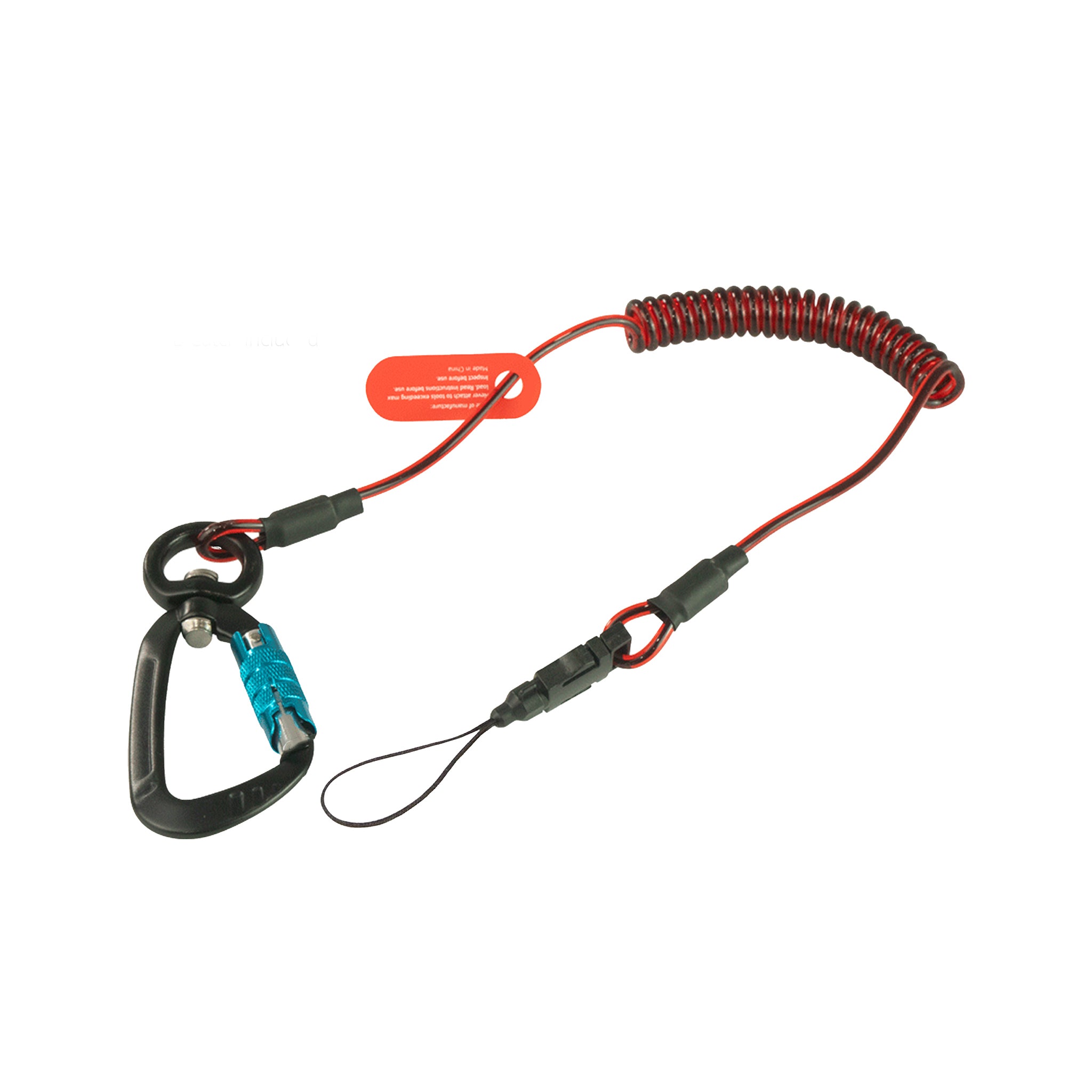 Coil E-Tether With Dual Locking Carabiner