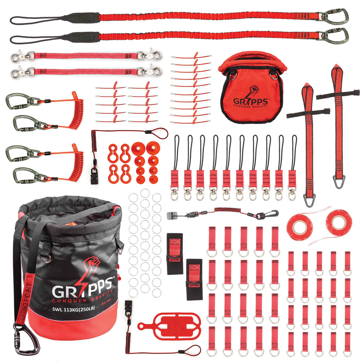 GRIPPS® 60-Tool Tether Kit With GRIPPS® Bull Bag And GRIPPS® Bolt-Safe Pouch